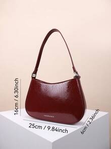 1 件简约百搭女士单肩包，纯色腋下手提包，采用优质皮革制成，休闲日常包适合年轻女性 - 旅行、工作、购物、校园、约会、礼物、商务通勤、办公室