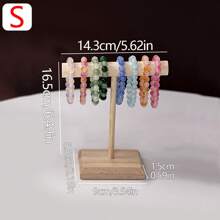 3pcs Wooden T-Shaped Jewelry Display Stand Set, Multifunctional Necklace, Bracelet, Anklet Organizer & Holder, Ideal For Wedding Accessories, Detachable Rack For Keys, Memorabilia, Hair Accessories Storage, Suitable For Counter, Vanity, Bedroom