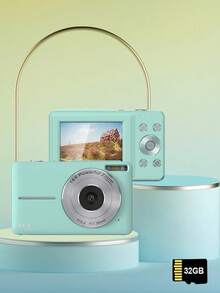 高清数码 CCD 摄像机 2.4 英寸显示屏 CMOS 传感器 16 倍数码变焦 4400w 像素照片 包含 32G 内存卡 + 数据线 + 相机 + 电池 + 挂绳 + 收纳袋，适合男孩和女孩的节日礼物 - 相機+電池+記憶卡+數據線+掛繩+收納包 - 查看 12
