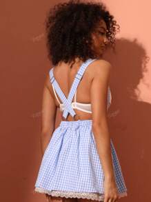 Vestido Vintage Quadriculado Sexy com Alças, Estilo Y2K para Mulheres