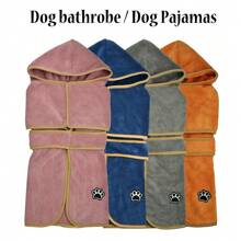 Dog Lover And Dog Mom Love Bathrobe, Cat/Dog Lover Gift And Dog/Cat Mom Love Pet Sleepwear, Absorbent Towel Robe, Hooded, Warm, Paw Print Embroidery, Tie Waist, Super Soft Fabric, Suitable For Small Medium Large Dog Lover And Dog Mom Loves