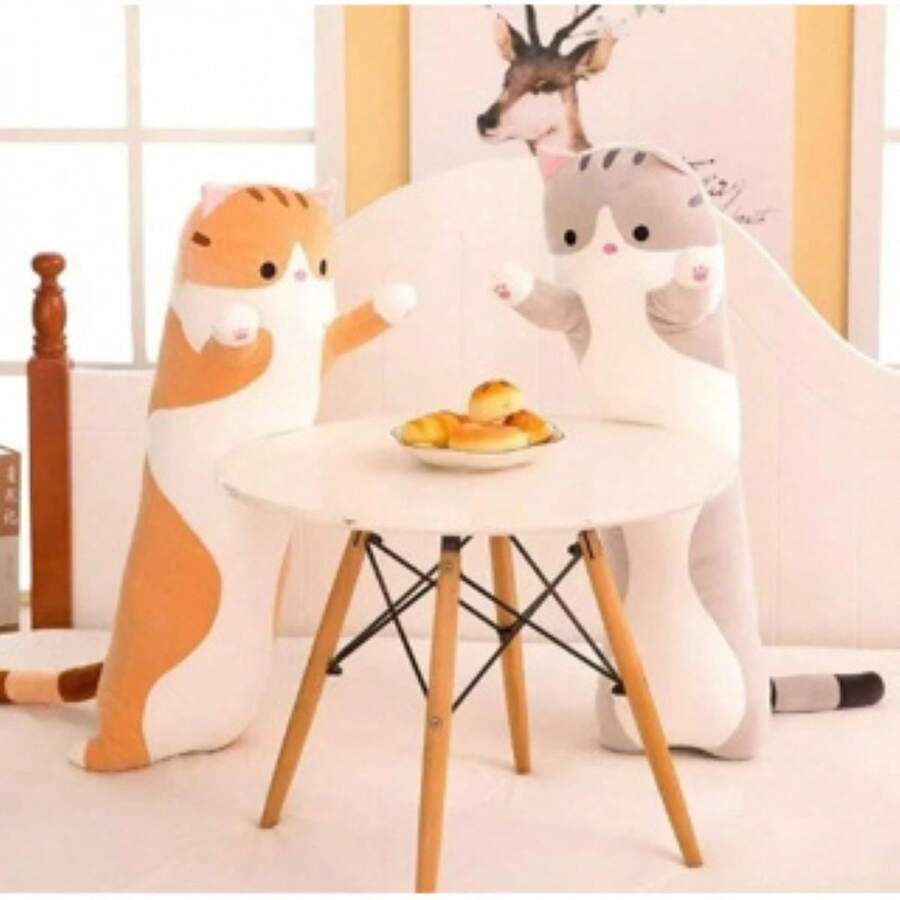 Xuxão Kitten Plush Toy Pillow 50cm Cushion For Children And Adults - 橘色 - 查看 1