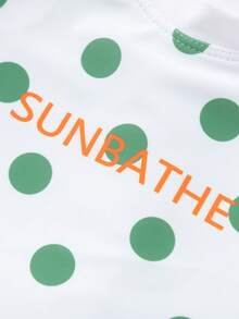 Balabala Girls' One-Piece Swimsuit, UV Protection, Stretchy & Printed - White Green Tone - View 7