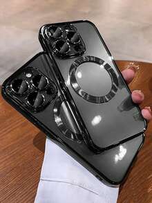 VRNOEI 奢华电镀磁吸手机壳，兼容 16/15/14/13/12/11/17 Pro Max/16/15/14 Plus/AIR，支持磁吸无线充电，防震防摔，男女通用，透明磁吸边框手机壳