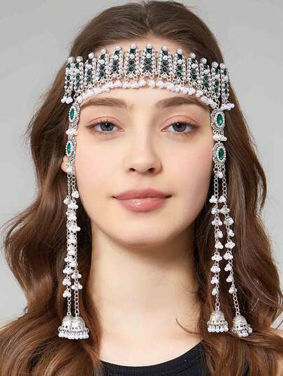 Bestselling Rhinestone Hair Chain, Bohemian Tassel Hair Accessory For Women