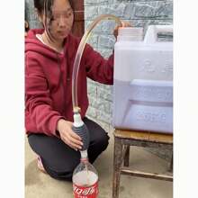 1 Set High Flow Manual Fuel Transfer Pump - Gasoline, Oil And Water Transfer Manual Siphon Hose - PVC, Standard US Thread, Fuel Transfer Tool|Transparent Design|Sturdy Structure For Transferring Gasoline, Petrol, And Liquid Water
