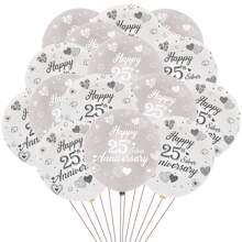 20 szt. dekoracji na rocznicę ślubu, balon lateksowy na rocznicę ślubu, 25 lat dekoracji na rocznicę ślubu