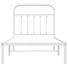 vidaXL Giroletto con Testiera Metallo Bianco 90x190 cm