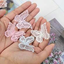 10/20 piezas Parche bordado de mariposa para coser, insignia para boda y vestido de novia, aplique bordado para manualidades de costura y DIY - Multicolor - Ver 6