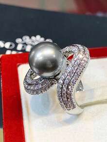 1 PC Romantic Cubic Zirconia & Faux Pearl Ring For Women For Mother's Day Gift Party Jewelry - 1# - View 3