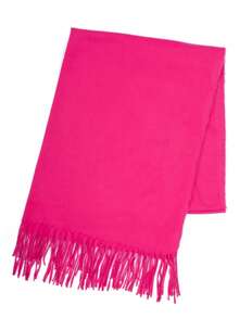 Shawls Scarf Sophisticated Plain Print Social-Xx6161 - 玫紅色 - 查看 2