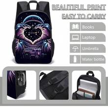 3pcs Game-Black/Neon/Colours Themed Backpack Set With Lunch Box & Pencil Case&Storage Bag - Polyester, Lightweight, Fashionable Mixed Colors - Multicolor - View 9