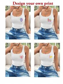 هدايا شخصية مخصصة، أنماط شخصية مخصصة -- نماذج أمريكية مخصصة للسترات القصيرة، شعارات مطبوعة مخصصة، أضف نصك/صورك الخاصة (أنماط شعارات/شعارات الشركة/صور عائلية/صور شخصية/زهور) لتصميم طباعتك الشخصية المخصصة كهدايا لصديقتك - أبيض - مشاهدة 2