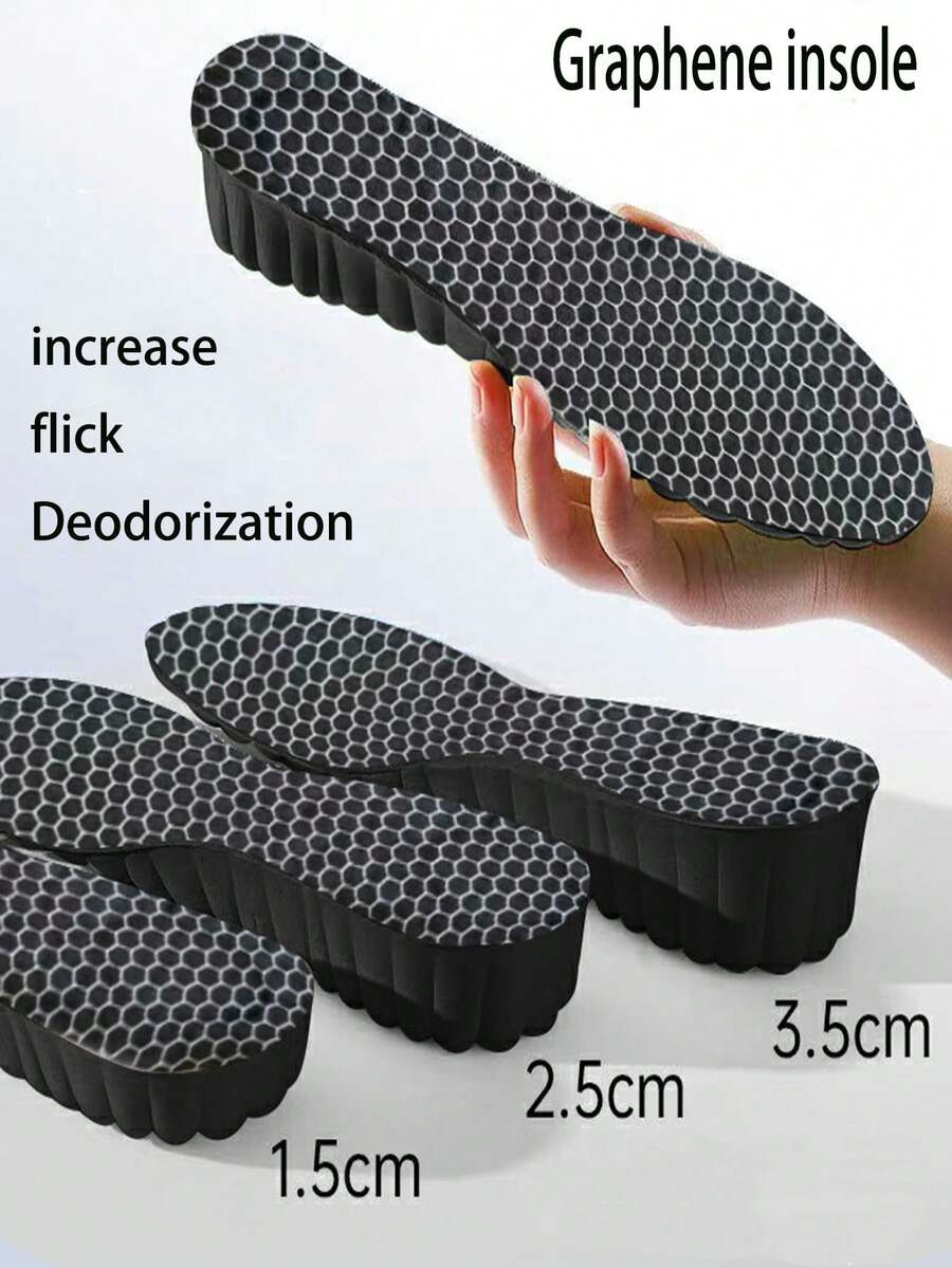 1 Pair Graphene Insoles, Odor-Resistant, Massage, Shock-Absorbing, Comfortable, Breathable, High Elastic Support, Unisex - Graphene Insoles - View 1
