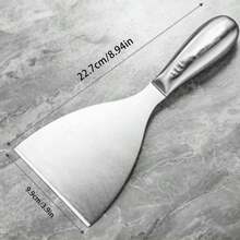 5 Sizes Stainless Steel Thick Utility Knife, Oil-Gray, Multi-Purpose Cleaning Scraper With Polished Finish Handle - Silver - View 3