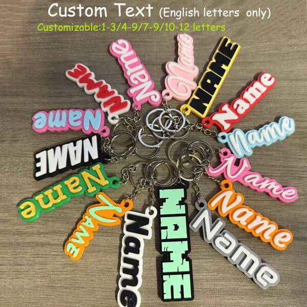 [Custom-Made] 1pc Customized Name Plate Silicone Letter Keychain, Two-Tone Name & Blessing Message Stylish Bag Charm, Graduation Gift For Men/Women (15 Styles),Durable,Engraved,Stainless,Colorful,Cute,Adorable,Funny,Kawaii,Y2K,Stylish,Unisex,Casual,Custom,Personalized,Unique,Customized,Ideal Gifts For Him,Ideal Gifts For Her,Her,Boyfriend,Girlfriend,Family,Friends,Travel Accessories,Travel Accessories,School Supplies,Back To School,School Gift,For Office,For School,For Classroom,For Teacher Gifts,For University,For Colleague,For Dorm Rooms,For Teacher,For Boys And Girls,For Teenagers,Junior High School Students,Middle School Students,High School Senior High School Students,College Students,University Students,Freshman,Sophomore,Underclassmen