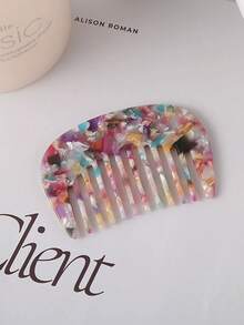Fashionable Mini Portable Semicircle Acetate Hair Comb - Multicolor - View 4