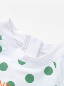 Balabala Girls' One-Piece Swimsuit, UV Protection, Stretchy & Printed - White Green Tone - View 6