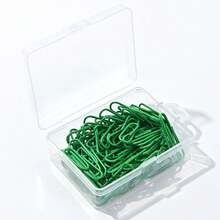 彩色回形针，50 个回形针，彩色金属回形针，回形针夹，带盒文件回形针，适用于办公室学校文具文件分类存储（28 毫米），返校，学校用品