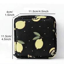 Bolsa de Armazenamento de Absorvente Higiênico com Estampa de Desenho Animado, Bolsa de Armazenamento Multifuncional para Viagens, Bolsa para Absorventes Higiênicos, Bolsa de Armazenamento Grande para Artigos de Higiene Pessoal, Absorventes Higiênicos, Maquiagem, Leve, com Estilo, Padrão de 26 Letras Iniciais