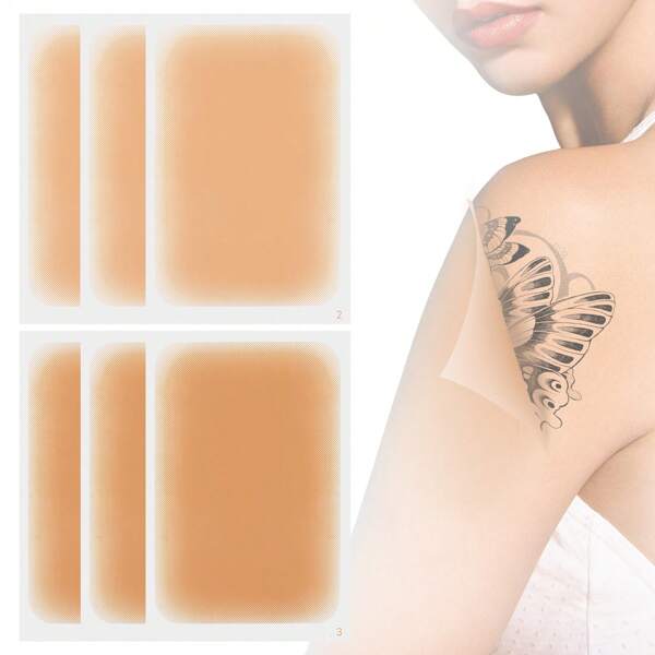 TOEDO Waterproof Tattoo Sticker Ultra Thin Invisible Cover Flaw Birthmark Scar Temporary Concealing Tape Cover For Any Skin 6Pcs