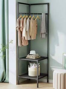 1pc 2-3 Tier Corner Coat Rack, Multifunctional Assemble Hanger Rack, Bedroom Corner Clothes Hanging Stand - Multicolor - View 3