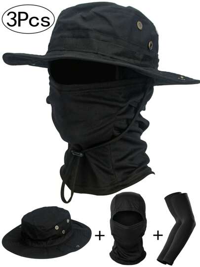 圆檐帽子头套户外登山渔夫帽抽绳防风班尼帽旅游登山钓鱼帽