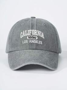 1顶绣有“加州”字样的水洗棒球帽，可调节户外防晒休闲帽，适合男孩，春季、秋季旅行、海滩，Y2K风格 - 棒球帽 - 查看 2