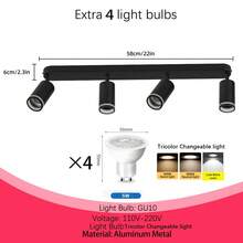 Decorative Ceiling Mounted Linear Track Lighting, Wall Decor, Living Room Decor, Single/Double/Triple/Quad Head Aluminum Spotlight With GU10 Lamp Holder, Vintage Style, With Or Without Bulbs, Easy Installation, Hardwired, Suitable For Exhibition Hall/Reading Room/Dining Room/Bar/Bedroom/Cafe/Dining Hall/Clothing Store/Living Room, Available In Multiple Sizes As Needed - Ceiling Chandelier GU10 Lamp Holder - View 24