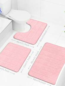 3Piece Non-Slip, Absorbent Bath Mats - Perfect For Your Home Safety And ...