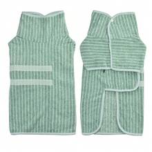 速干狗浴袍，条纹狗毛巾浴袍，超强吸水宠物浴袍，带可调节腰带，面料柔软