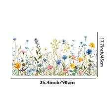 1 Stück Buntglas-Fensterfolie mit Frühlingsblumen, Fensterverkleidungsfolie mit geätztem Glas-Effekt, klassisch europäischer, farbenfroher Dekorfilm für Küche und Zuhause