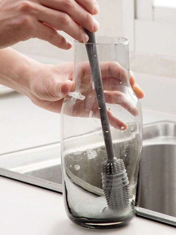 1pc/2pcs Premium Long Handle Silicone Cleaning Brush Deep Cleans Every Nook Cranny Perfect For Coffee Mugs Water Bottles Baby Feedingware Flexible Bristles Safe On All Surfaces.Cleaning Essentials, Kitchen Accessories.