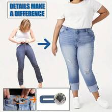 6 件金属纽扣延长器，适合牛仔裤、裤子和衬衫领子，即时腰部延长器，带硅胶