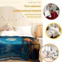 Moonlit Ocean View From Open Door Home Use, Travel, Camping, Personalized Blanket A Perfect Gift For Family And Friends_00001_