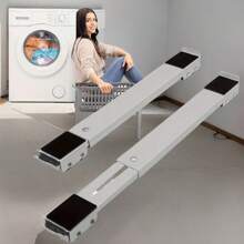2pcs Heavy Duty 24-Wheel Adjustable Length Mobile Stand, Suitable For Household Appliances Like Refrigerator, Washing Machine, Dryer, Furniture, Convenient Mobility Base, No Battery Required!