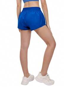 Women's Mid-Rise 2.5" Running Shorts – Quick-Dry, Lightweight Gym Shorts With Liner & Zipper Pockets For Sports & Workouts - Blue - View 6
