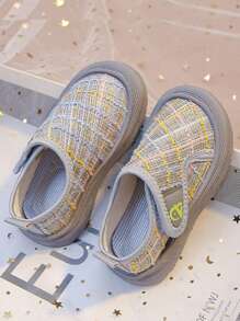 1 Pair Toddler Boys Girls Colorblock Hook And Loop Casual Sports Shoes, Suitable For Spring/Fall Everyday Outdoor Wear