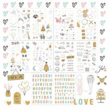 1 pezzo Set di adesivi scintillanti per matrimoni per inviti, cartoline augurali, organizzazione matrimoni