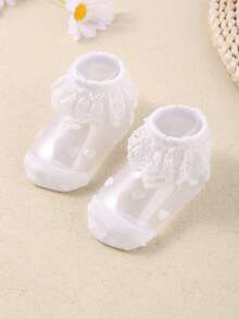 Six Pairs Of Lace Socks For Baby Girls. These Are Breathable, Comfortable And Refreshing Short Socks For Summer, Suitable For Cute Babies Aged 0 To 3 Years Old. They Are Princess-Style Socks With Lace Edges. - Multicolor - View 5