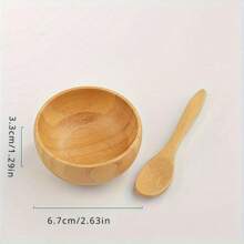 1PC- Bamboo Facial Mask Kit - Natural DIY Skincare Mixing Bowl & Spoon Set With Measurement Marks, Hypoallergenic & Chemical-Free (At-Home Spa Essentials)