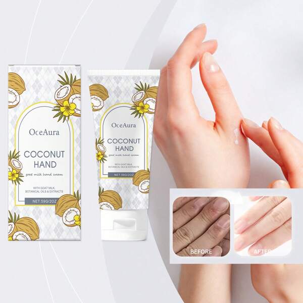 Coconut Cream Hand Cream,59g Hand Care Improve Dry Moisturizing Nourishing Hydrating Softening