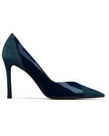Women's Pointed Toe Stiletto Pumps High Heels Patent Suede Slip On Office Wedding Dress Shoes - 藏蓝色 - 查看 3