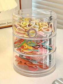 Caixa de Armazenamento de Joias Giratória de 3/4/5 Andares, Organizador de Joias Giratório de 360 Graus, Suporte de Exibição de Joias, Organizador de Vaidade, Organizador de Cosméticos - Caixa de Armazenamento de Joias Giratória, Caixa de Acessórios Giratória de 360 Graus, Caixa de Joias Giratória Transparente, Suporte de Exibição de Joias, Organizador de Mesa, Suporte de Exibição de Cosméticos para Armazenar Pequenas Joias, Adequado para Colares, Brincos, Pulseiras e Faixas de Cabeça