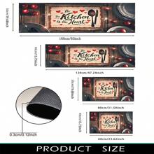 Kitchen Rug And Mat Set With My Kitchen Phrase Pattern, Non-Slip Washable, Kitchen Cushion, Smooth Soft Comfortable Easy To Clean Material, Suitable For Bedroom, Living Room, Dining Room, Kitchen, Bathroom, Entryway