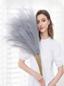 人造植物仿蒲苇家居装饰房间装饰 150/100/50/30/20/15/10/5/1pc 55cm / 97CM 浅灰色仿蒲苇，装饰英尺高假蒲苇花卉大型人造蓬松草枝植物蒲苇用于客厅装饰落地花瓶，蒲苇装饰用于花瓶填充物，用于落地花瓶填充物家居波西米亚风格装饰