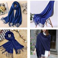 Shawls Scarf Sophisticated Plain Print Social-Xx6161 - 藏蓝色 - 查看 4