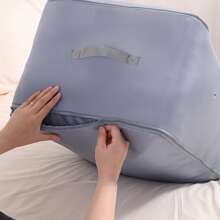 Ultra Space Saving Self Compression Organizer Extra Large Jumbo Zippered Storage Bag For Closet King Comforter, Pillow, Quilt, Bedding, Clothes, Blanket Organizers Carry Handles Can Be Compressed Storage And Organization Moving Bags Pink/Beige/Blue Bag For School School Accessories School Stuff