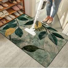 1pc Green Leaf Pattern Non-Slip Kitchen Mat, Carpet, Washable Rug, Anti-Skid, Quick Drying, Absorbent, Rectangle Floor Mat, Suitable For Entryway, Living Room, Bedroom, Bathroom, Laundry Room - Home Decor And Holiday Gift Idea, Spring/Summer Decor - Green Leaves - View 3