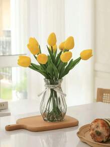 1pc Glass Flower Vase, Minimalist Transparent Vase, Glass Flower Pot, Living Room Home Decor Flower Vase, Table Decor,Flower Arrangement Ornament, Used For Various Fresh Flowers And Simulated Flowers, Suitable For Gifts ON Mother's Day, Valentine's Day, Wedding Decoration And Birthday, Festival Supplies